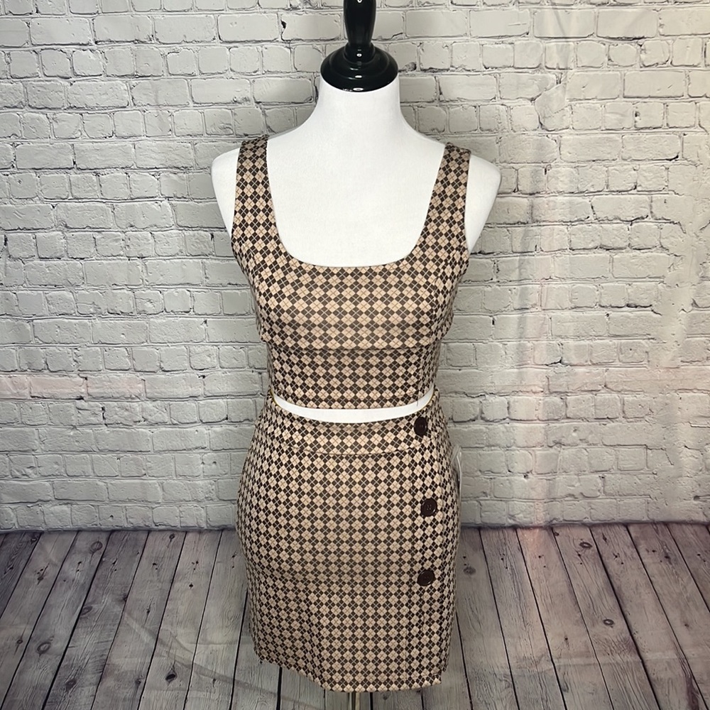 Sz Small 2-piece stretch argyle set - Picture 3 of 3